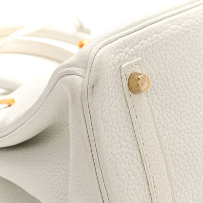 Hermes Taurillon Clemence Birkin 30 White 12 of 14