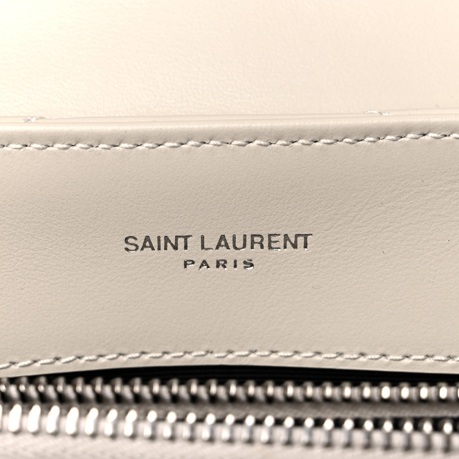 Saint Laurent Calfskin Y Quilted Monogram Small Loulou Chain Satchel Blanc Vintage 6 of 10