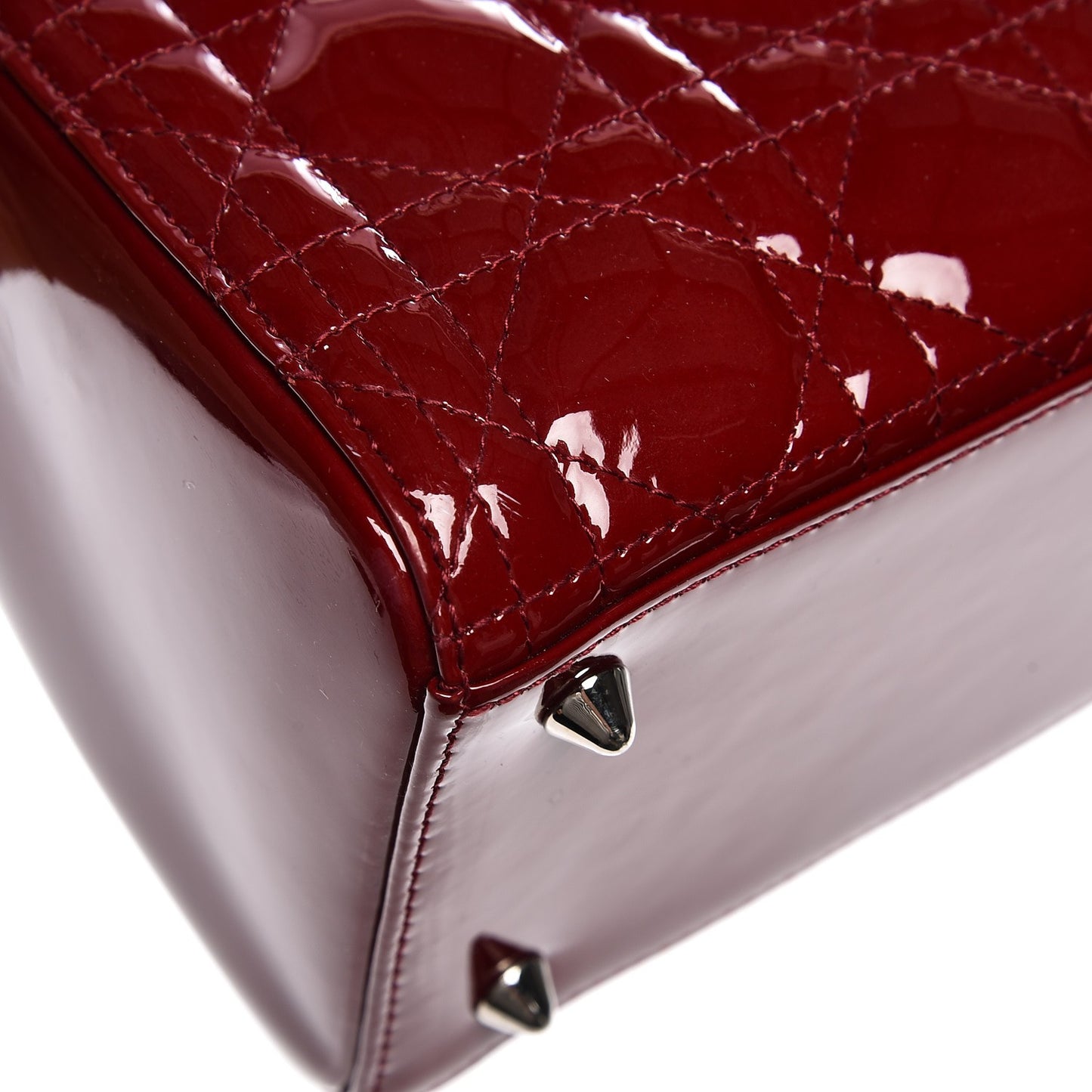 Patent Cannage Medium Lady Dior Red
