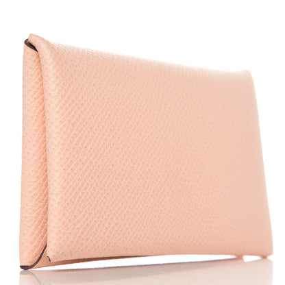 Hermes Epsom Calvi Card Case Rose Eglantine 3 of 6