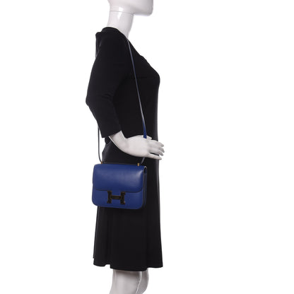 Hermes Tadelakt Constance 18 Bleu Electrique 2 of 12