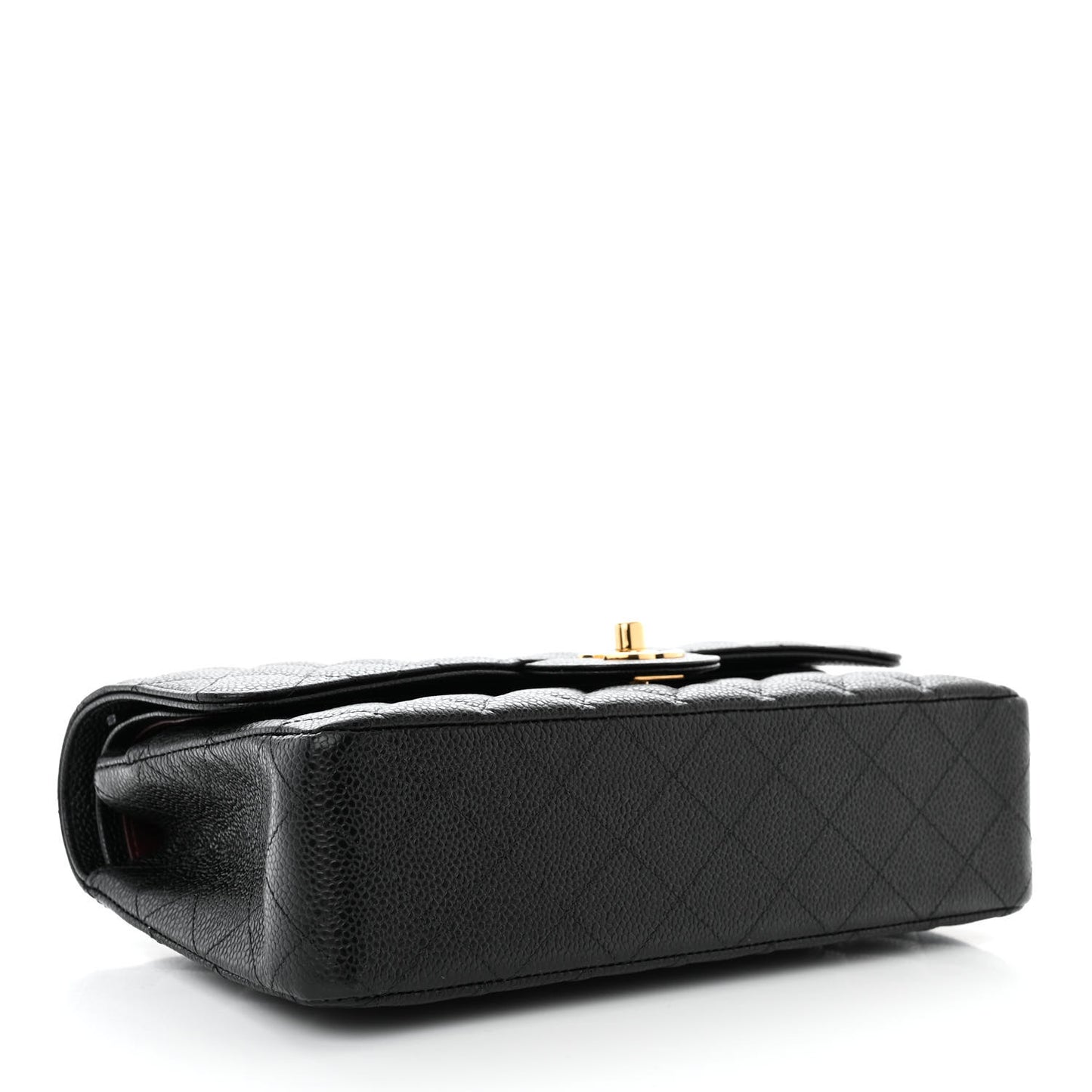 Caviar Quilted Medium Double Flap Black