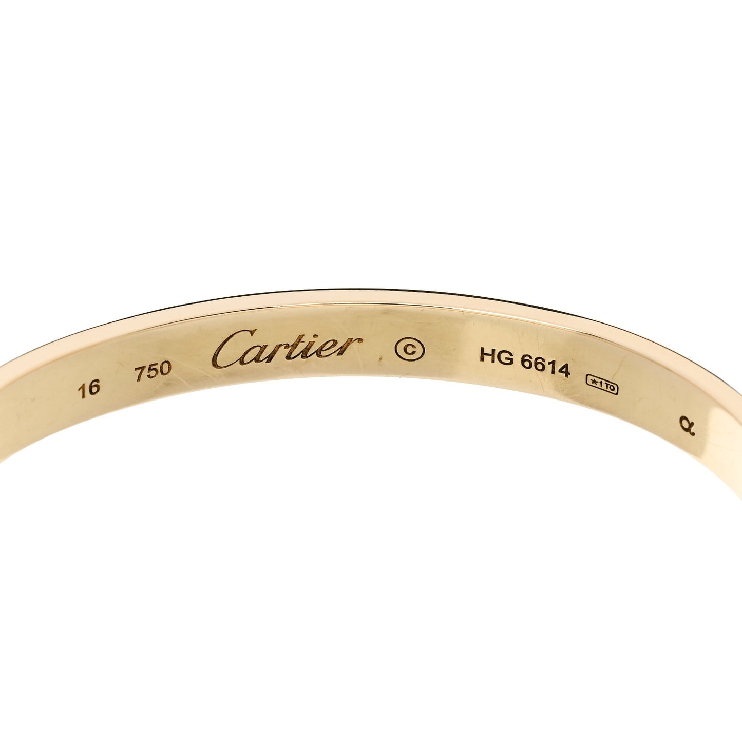 18K Yellow Gold LOVE Bracelet 16