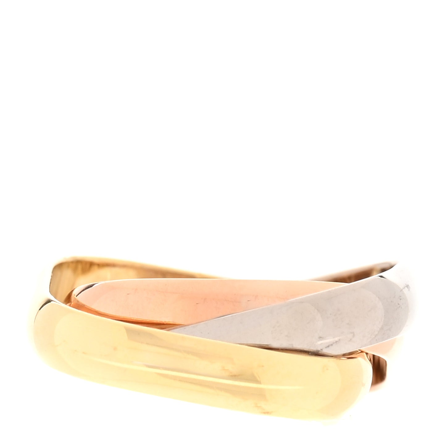 18K Pink Yellow White Gold Medium Trinity Cushion Ring 49 4.75