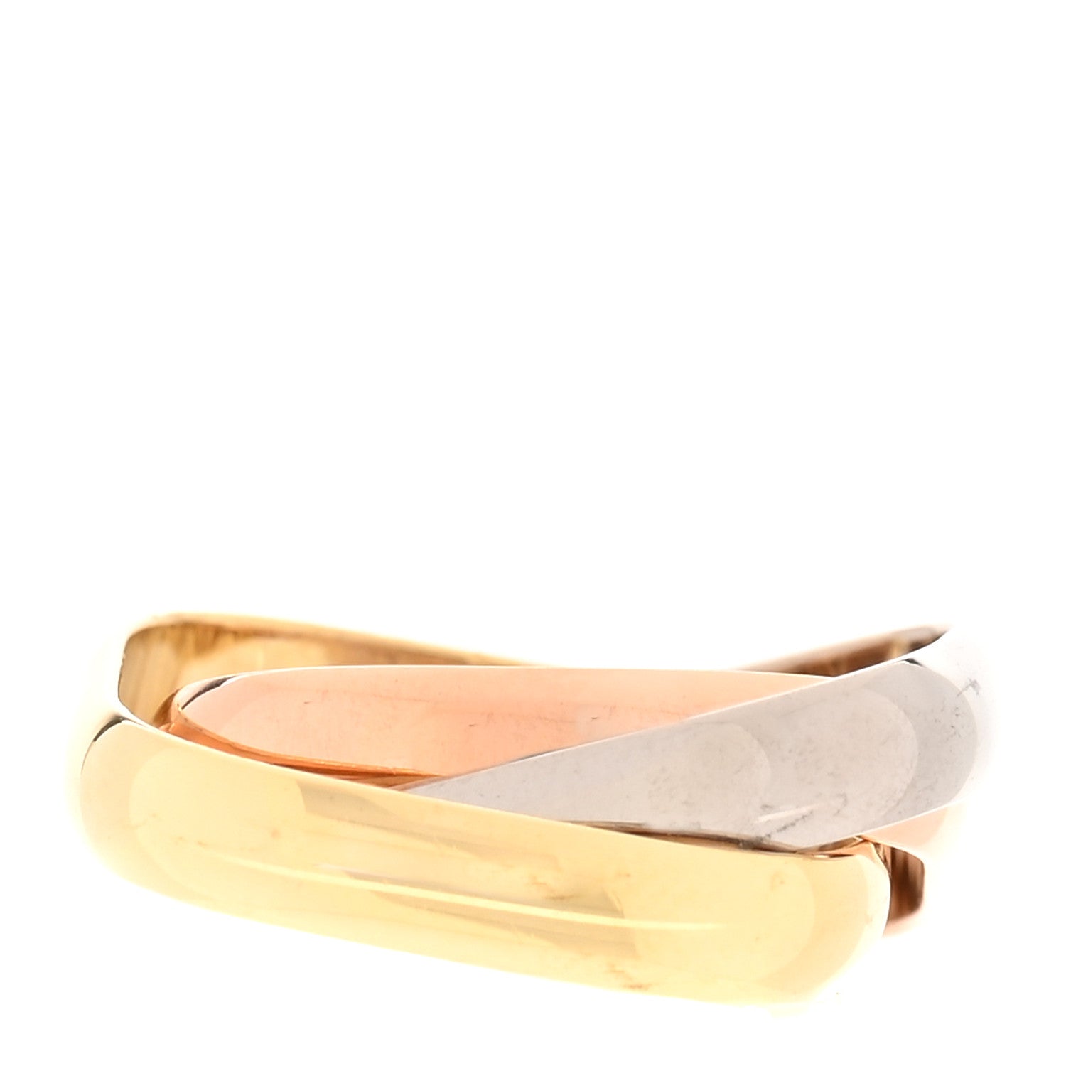 Cartier 18K Pink Yellow White Gold Medium Trinity Cushion Ring 49 4.75 3 of 5