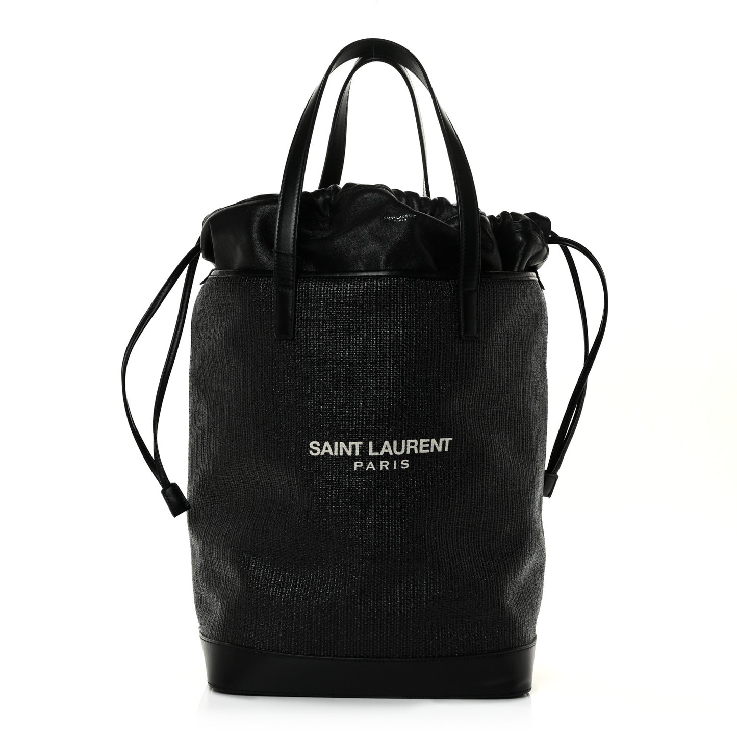 Linen Canvas Teddy Shopping Bag Black