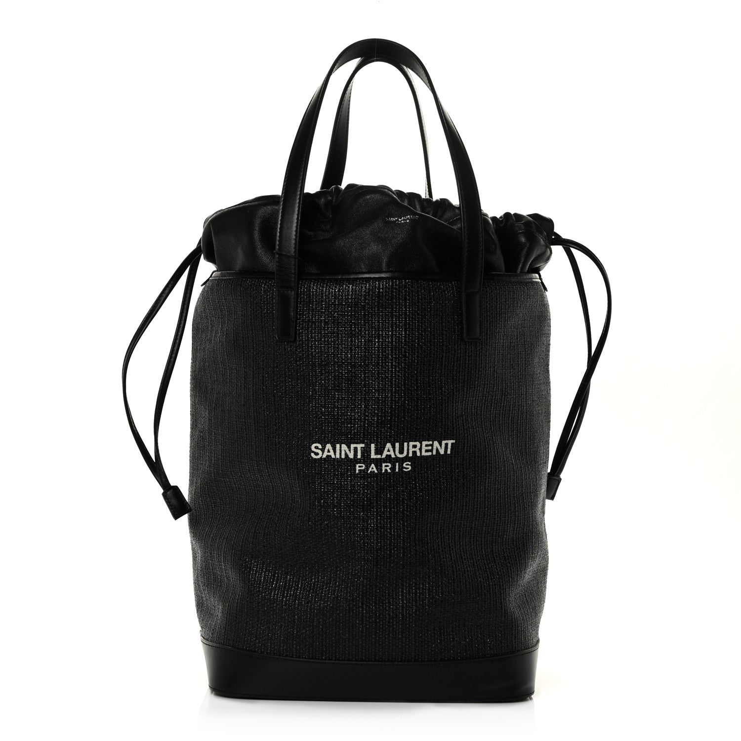 Saint Laurent Linen Canvas Teddy Shopping Bag Black 3 of 16