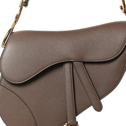 Christian Dior Grained Calfskin Saddle Bag Warm Taupe 8 of 14