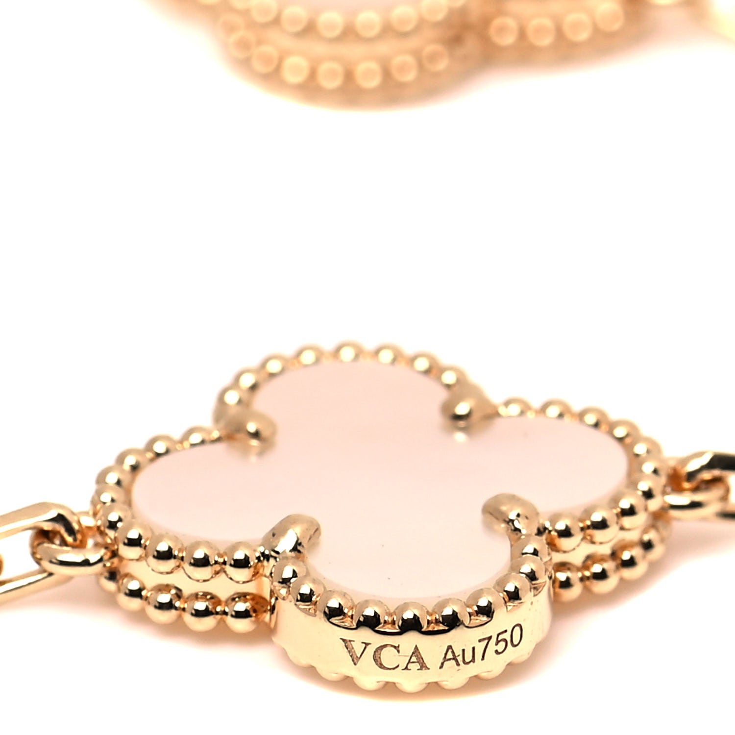 Van Cleef & Arpels 18K Yellow Gold Mother of Pearl 5 Motifs Vintage Alhambra Bracelet 5 of 6