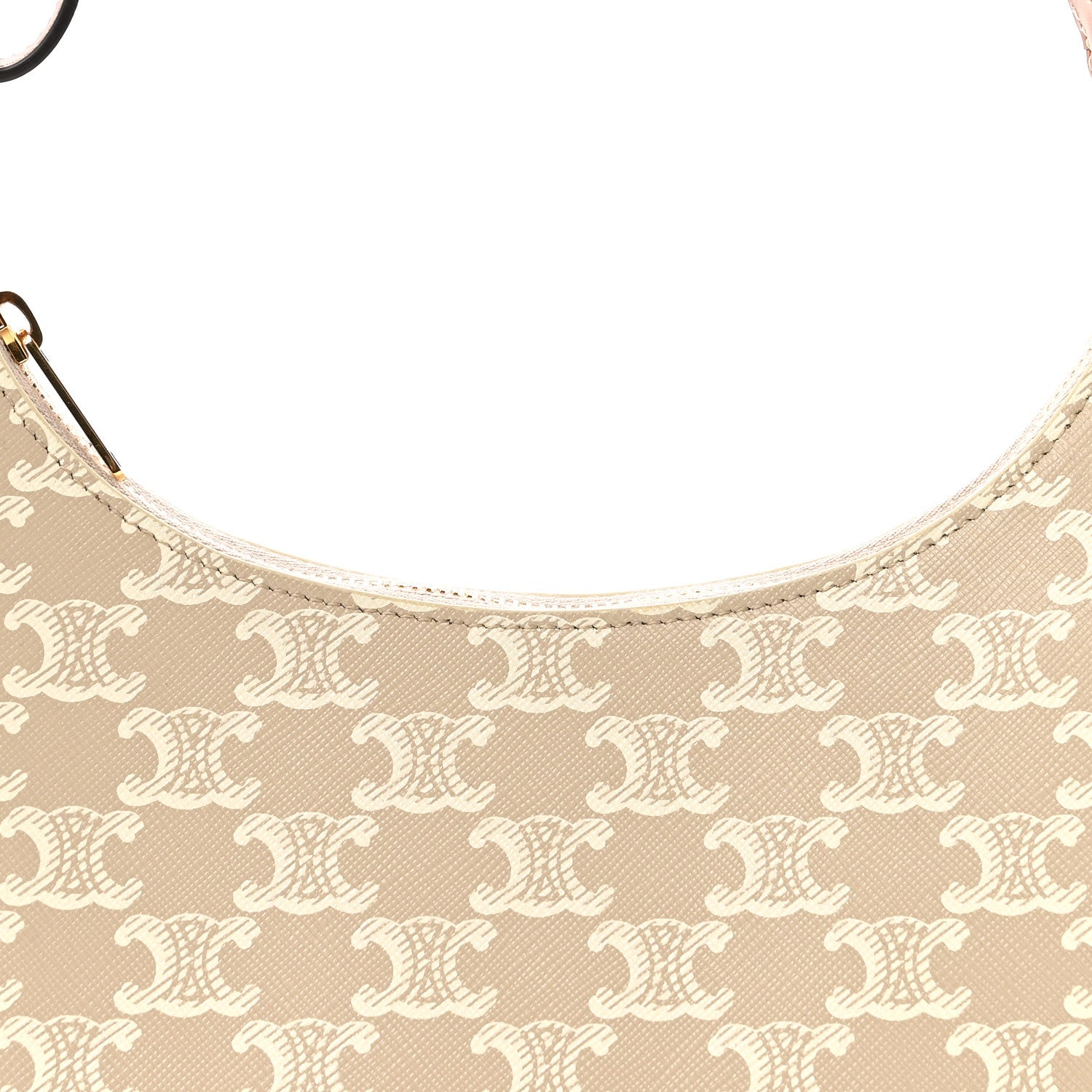 Celine Canvas Calfskin Ava Triomphe Shoulder Bag Grege 8 of 11