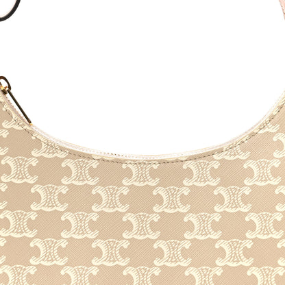 Celine Canvas Calfskin Ava Triomphe Shoulder Bag Grege 8 of 11