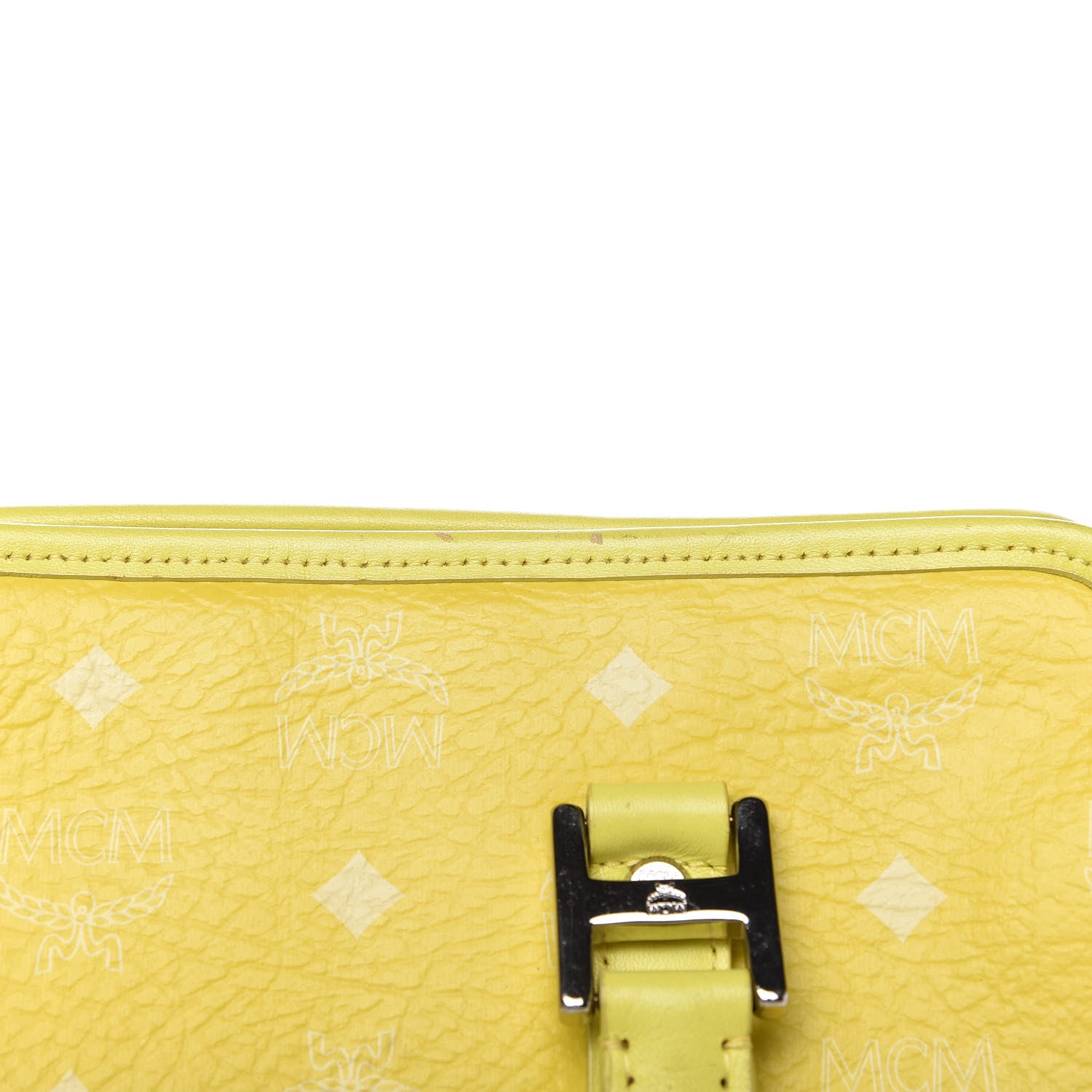 MCM Visetos Embroidered Flower Hummingbird Tote Yellow 19 of 20