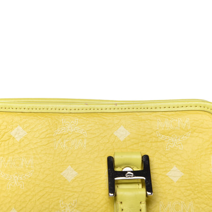 MCM Visetos Embroidered Flower Hummingbird Tote Yellow 19 of 20