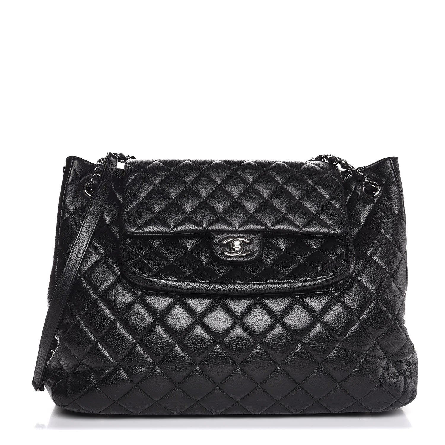 Chanel Caviar Quilted Flap Tote Black 1 of 7