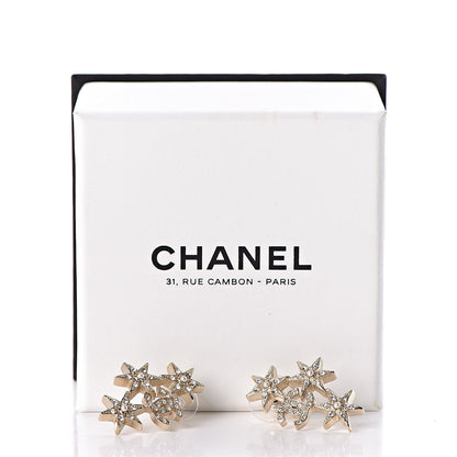 Chanel Crystal CC Star Earrings Gold 5 of 5