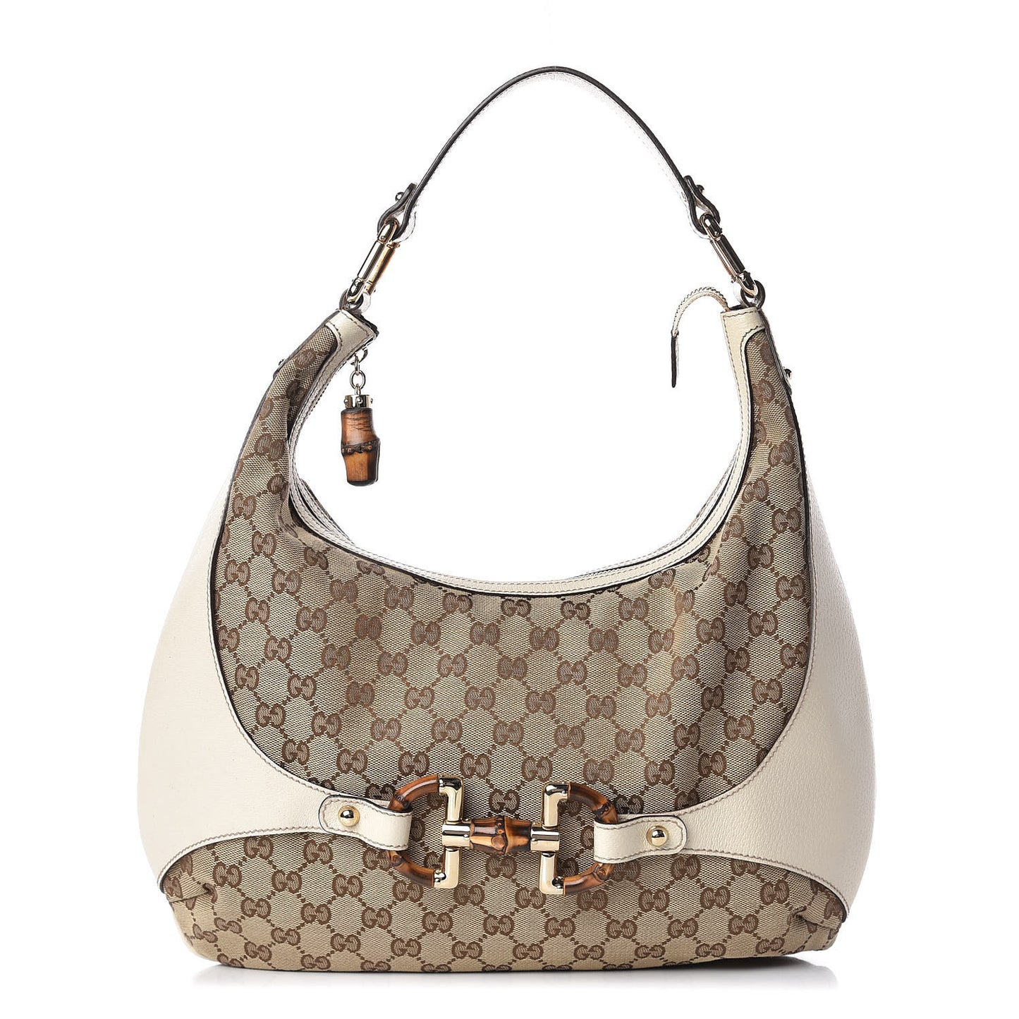 Monogram Calfskin Horsebit Hobo Off White