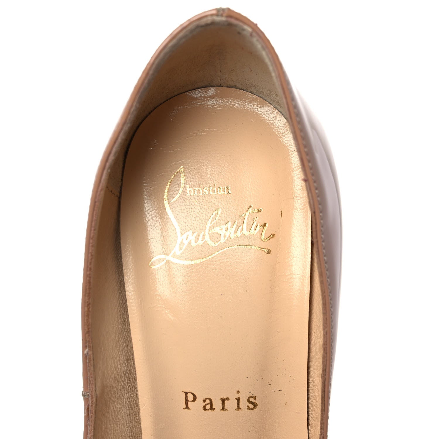 Christian Louboutin Patent Lady Peep 150 Pumps 36 Nude 7 of 8