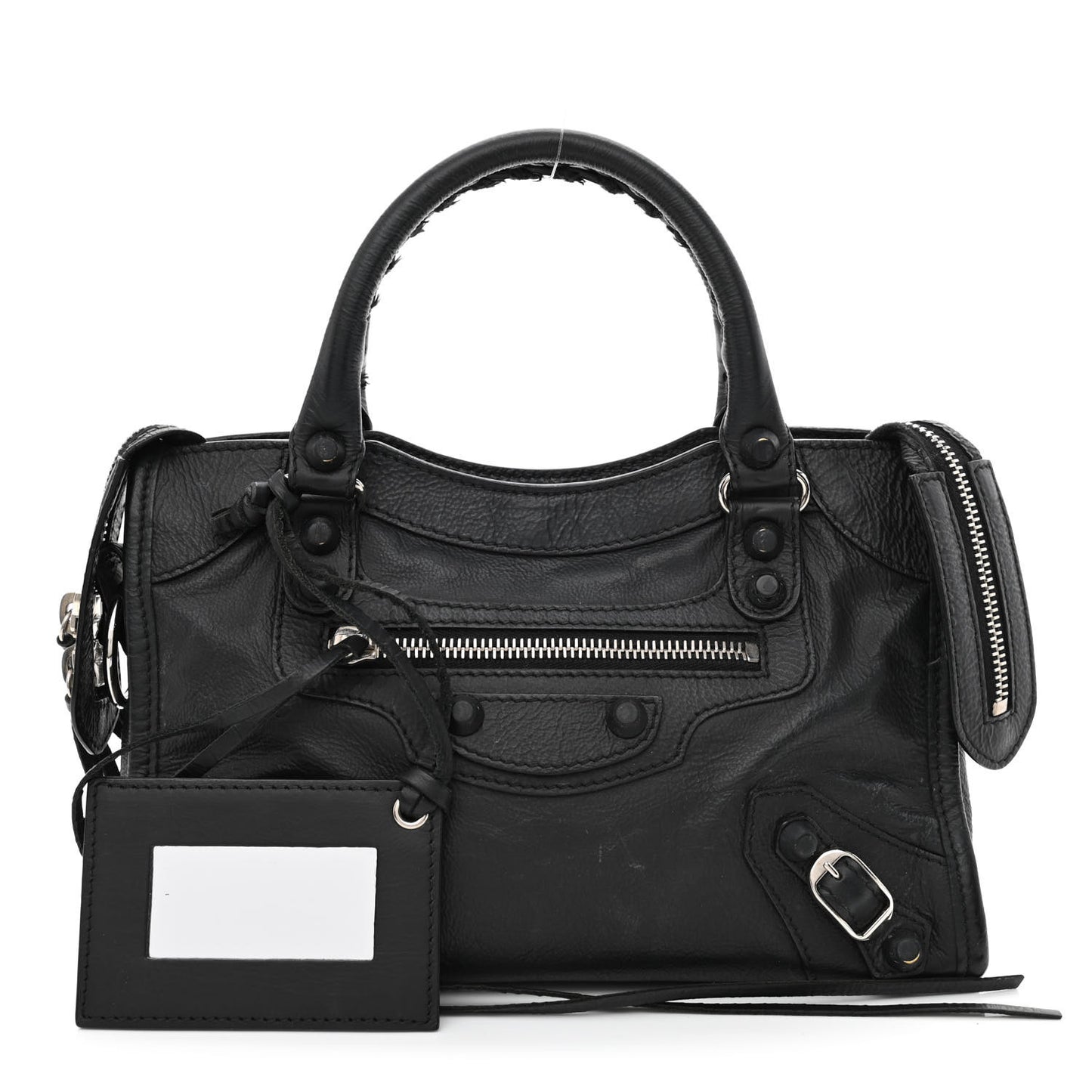 Matte Goatskin Rubber Covered Classic Hardware Mini City Black