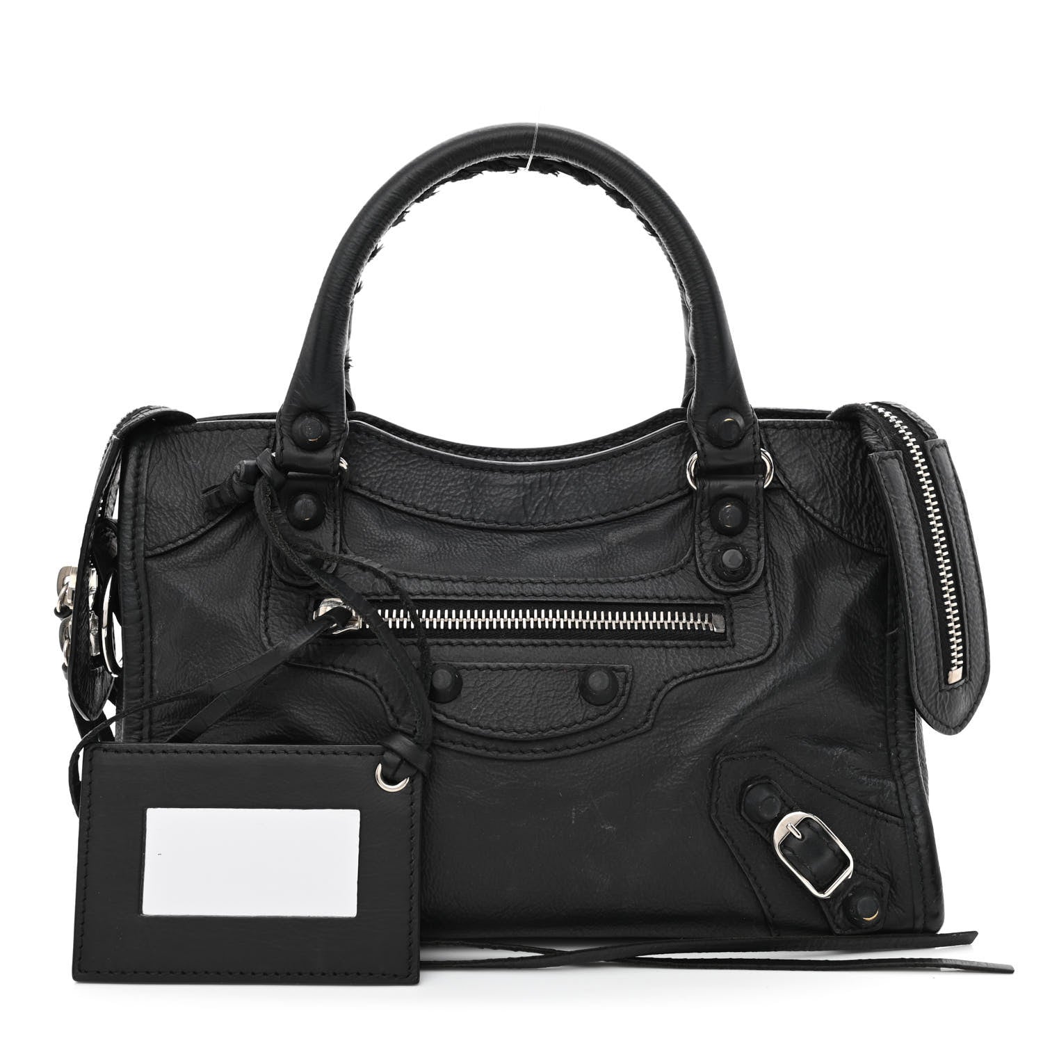 Balenciaga Matte Goatskin Rubber Covered Classic Hardware Mini City Black 1 of 13
