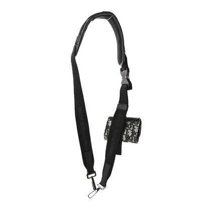 Christian Dior Oblique Grained Calfskin Adjustable Saddle Shoulder Strap With Pouch Black 2 of 12