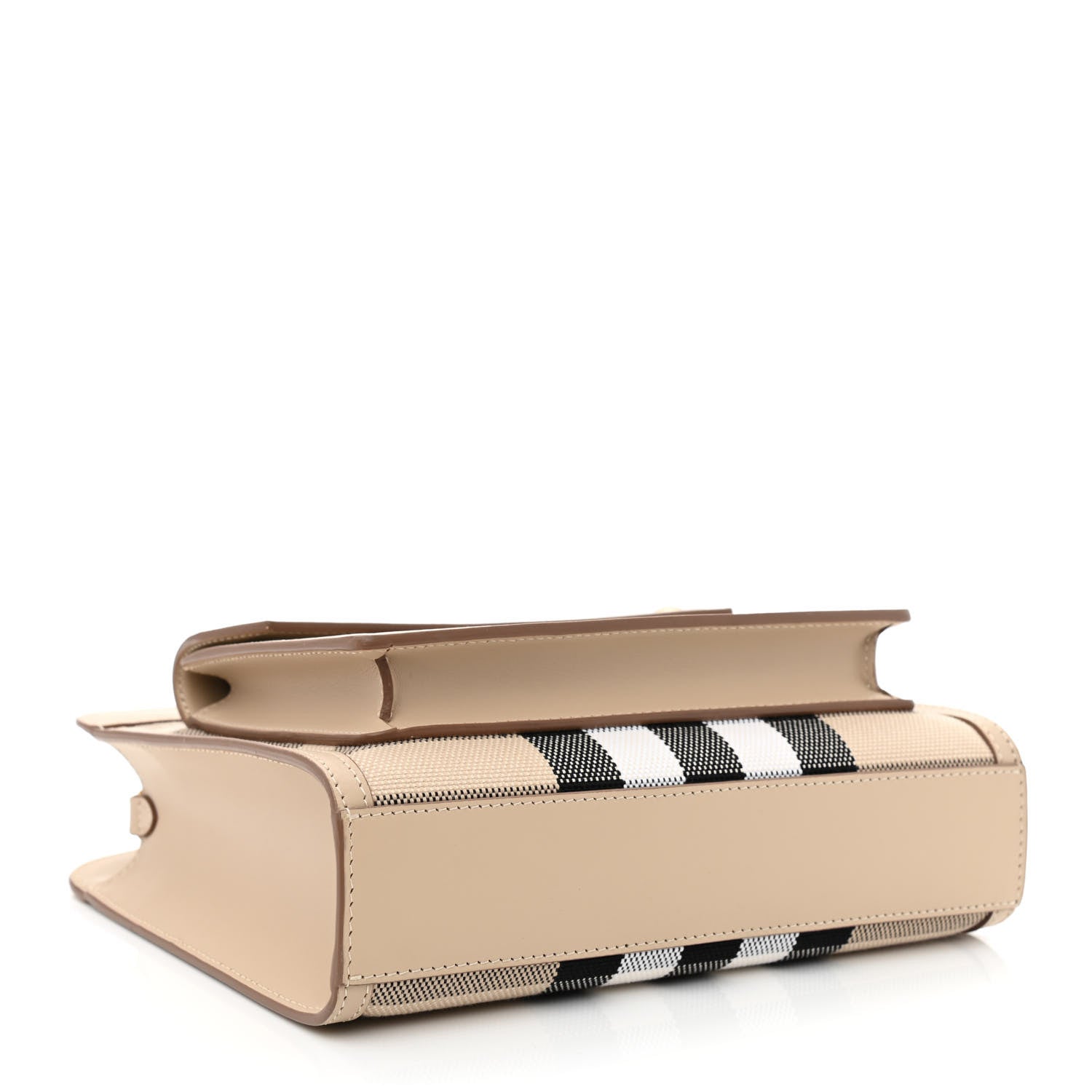 Burberry Smooth Calfskin Canvas Check Mini Pocket Bag Dusty Sand Soft Fawn 4 of 10