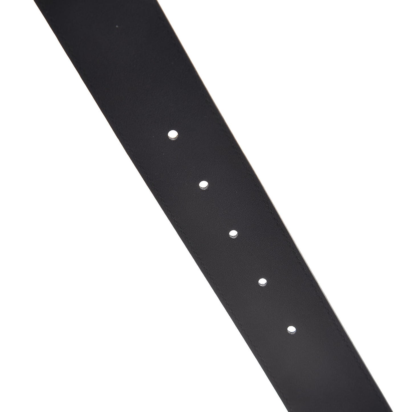 Textured Dollar Calfskin Nickel Double G 40mm Belt 85 34 Black