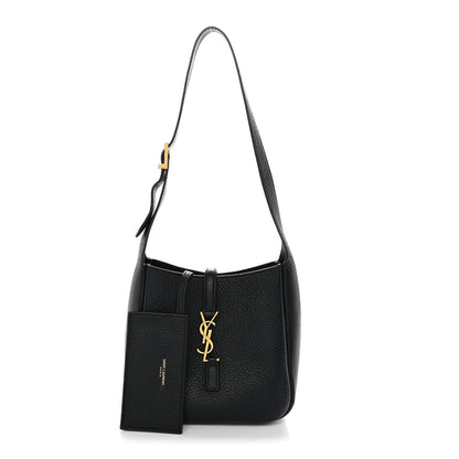 Saint Laurent Grained Calfskin Baby Le 5 A 7 Supple Hobo Black 3 of 11