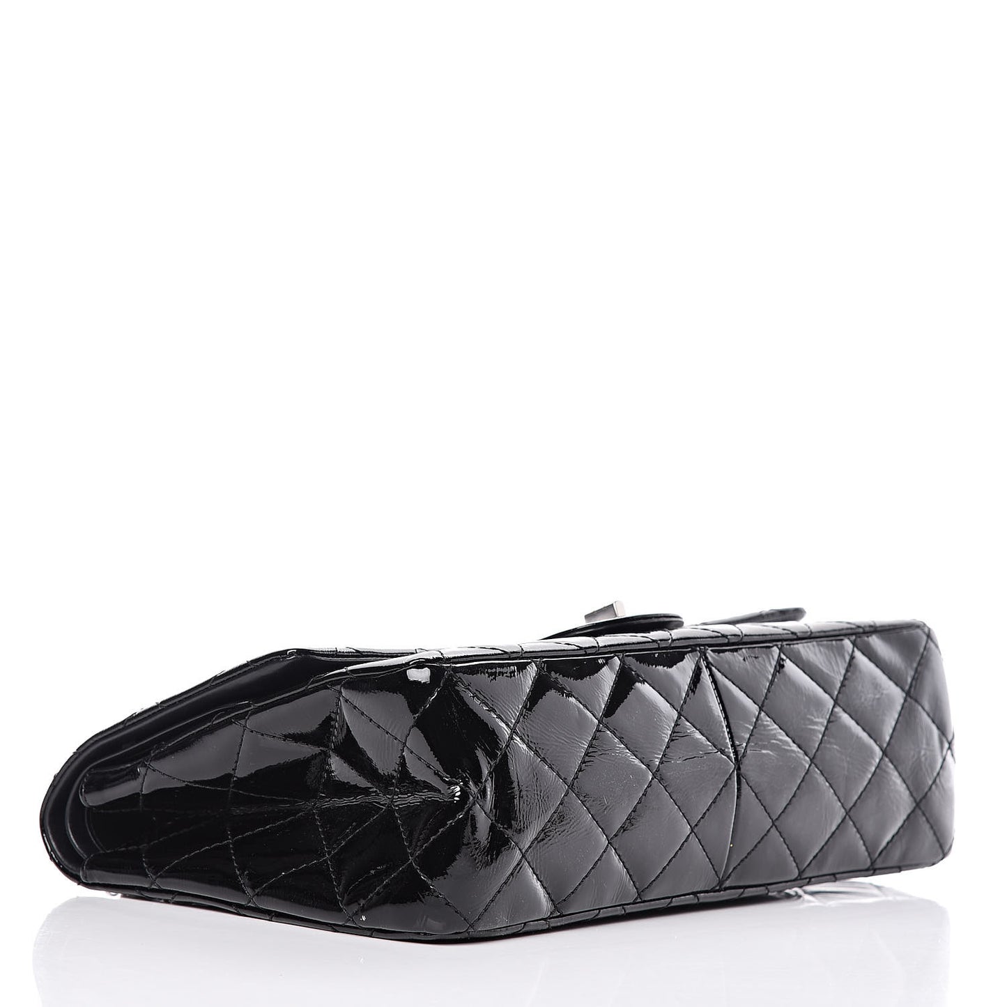 Distressed Patent Quilted 2.55 Reissue 227 Flap Black
