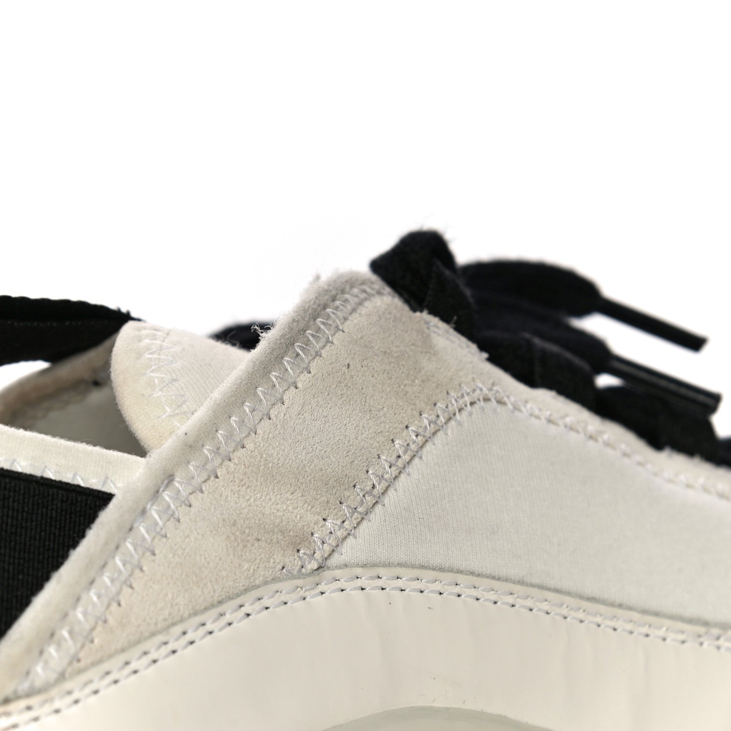 Chanel Velvet Calfskin Mixed Fibers CC Sneakers 40 Ivory Black 15 of 16