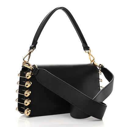 Fendi X VERSACE Vitello Seta Fendace Brooch Baguette Black 3 of 9