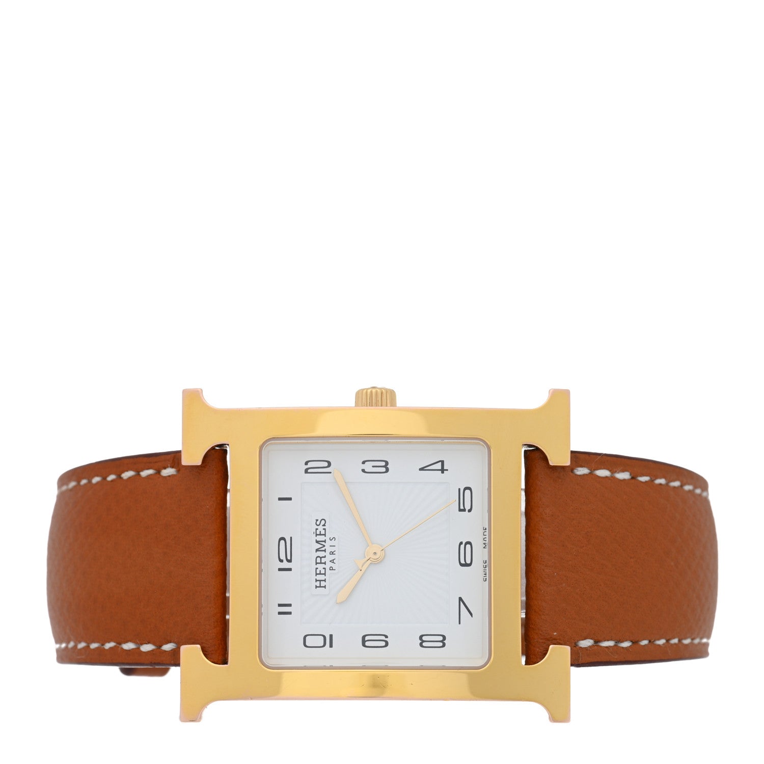 Hermes Stainless Steel Epsom 30.5mm Heure H Hour Quartz Watch Gold 2 of 4