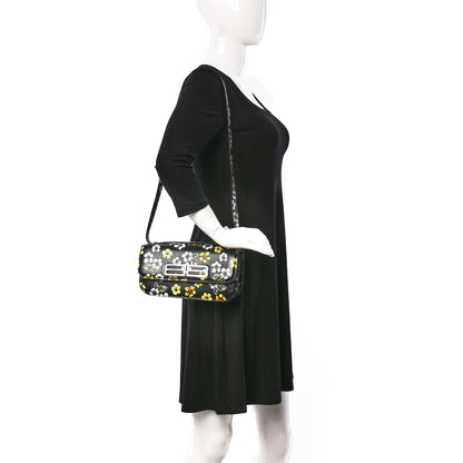 Balenciaga Calfskin Floral Print Small Gossip Bag Black 2 of 8