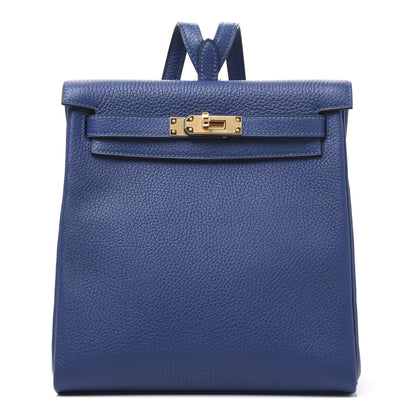 Hermes Taurillon Clemence Kelly Ado Backpack Deep Bleu 1 of 12