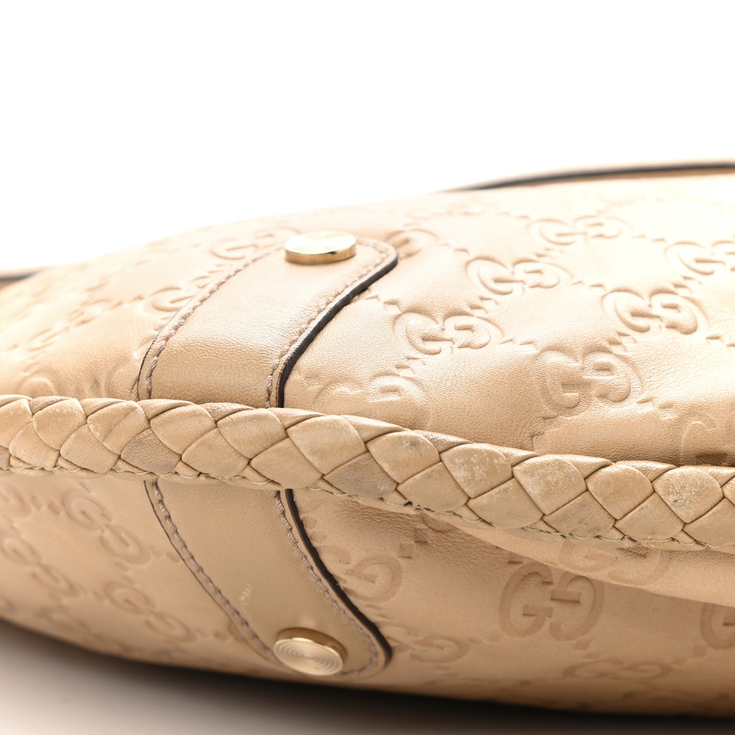 Gucci Guccissima Medium Britt Tassel Shoulder Bag Beige 9 of 11