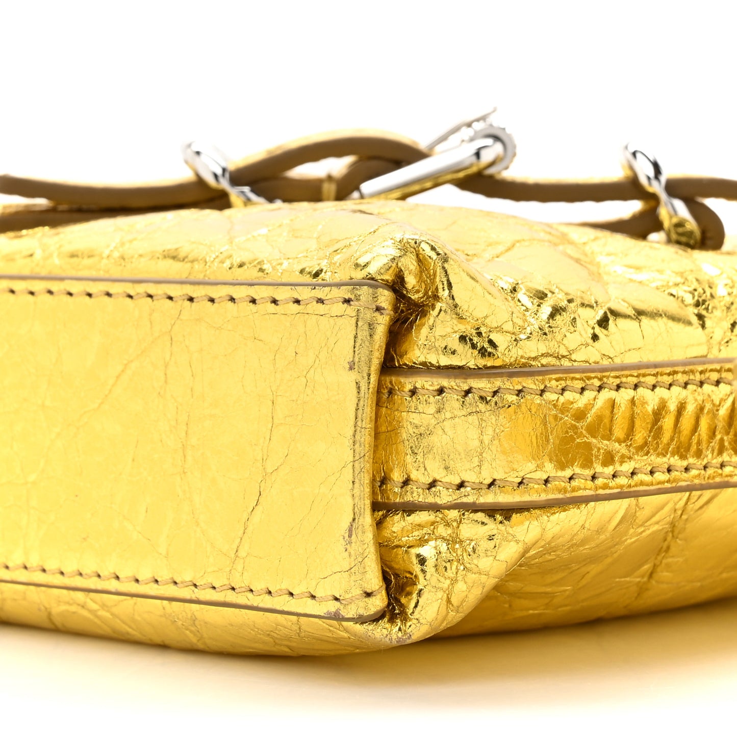 Metallic Calfskin Mini Voyou Bag Gold