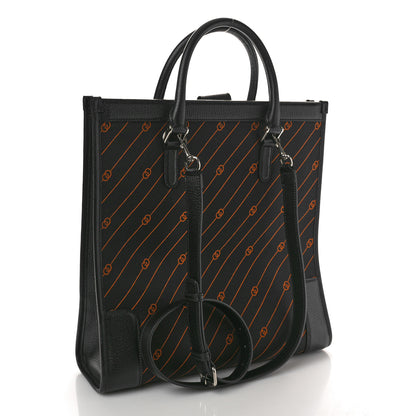 Gucci Jacquard Canvas Medium Interlocking G Tote Bag Black Orange 3 of 10