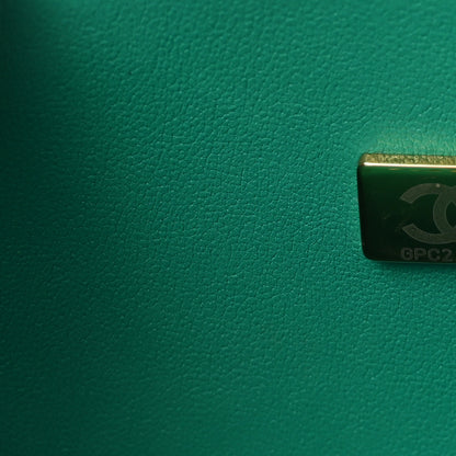 Chanel Caviar Quilted Chain Around Medium Boy Flap Green 13 of 19