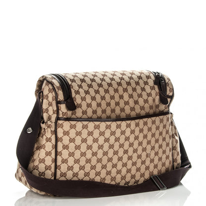Gucci Monogram Natural Pigskin Large Diaper Bag Beige Ebony Cocoa Dark Chocolate 3 of 7