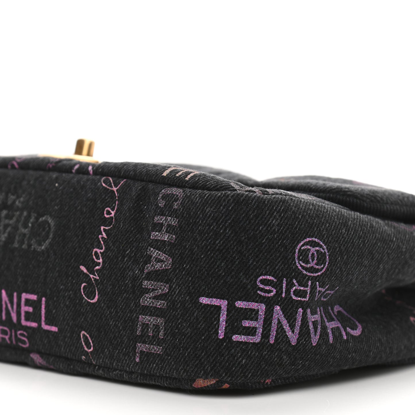 Denim Quilted Denim Mood Large Flap Black Multicolor