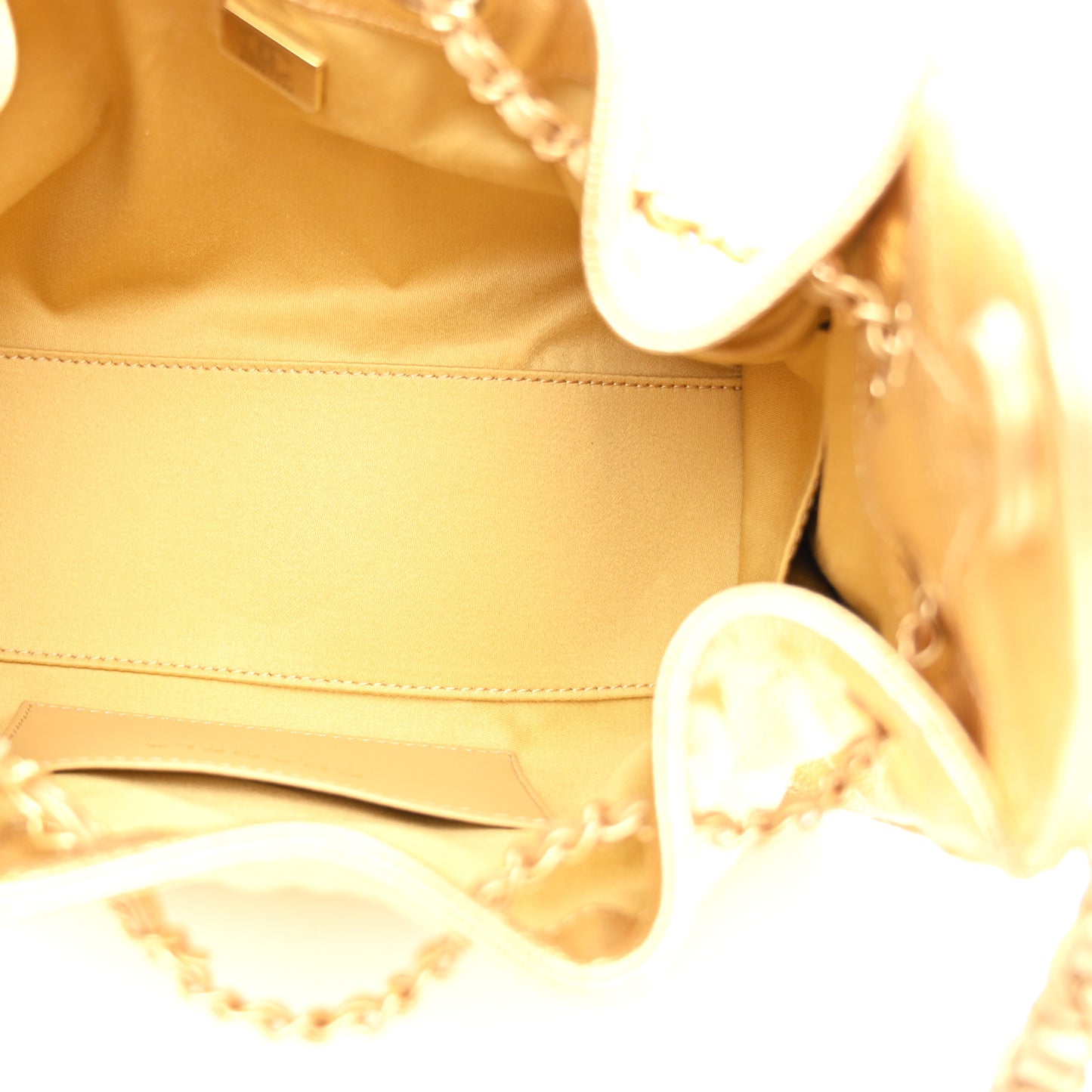 Metallic Caviar Quilted Mini Chanel 25 Handbag Gold