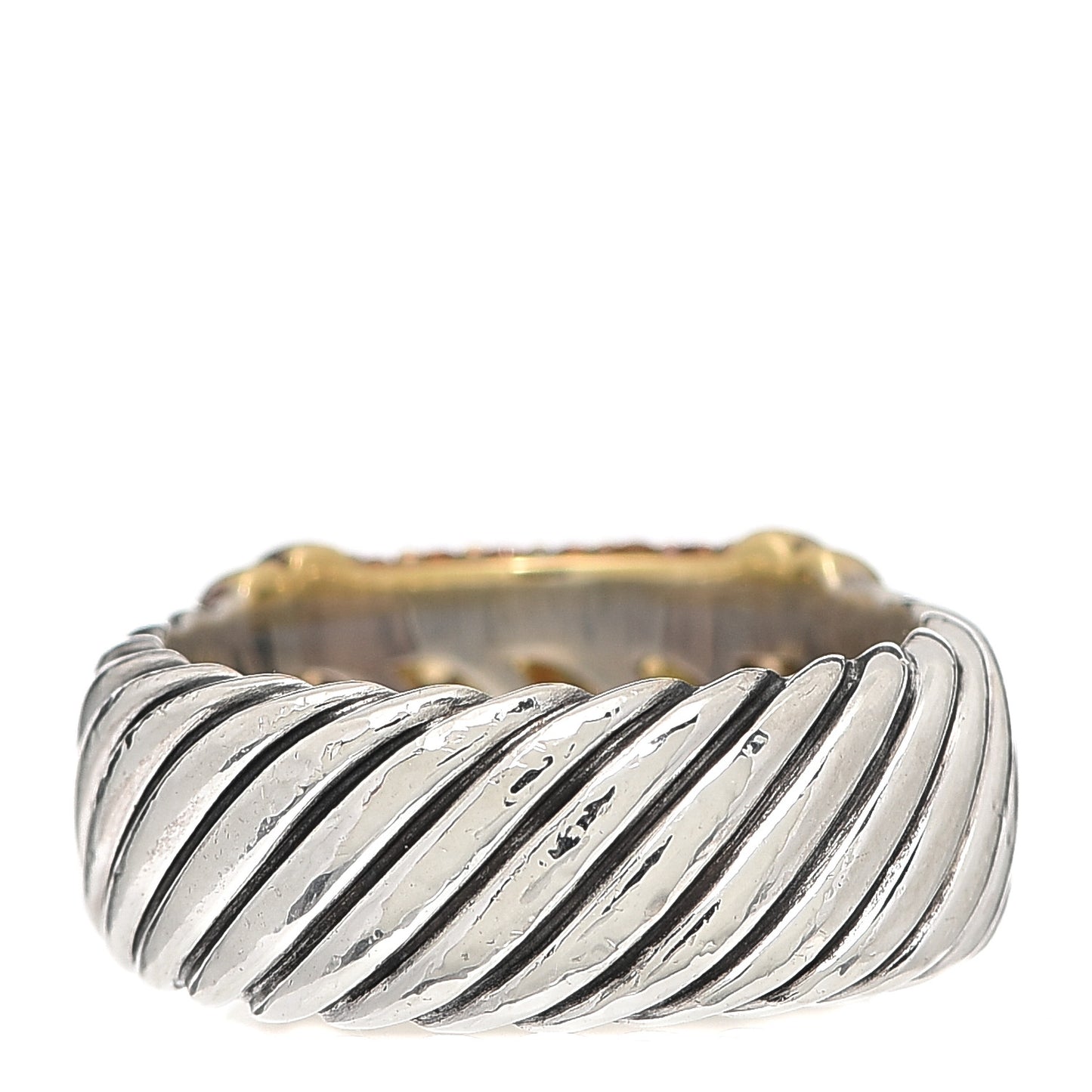 Sterling Silver 18K Yellow Gold Yellow Sapphire Metro Ring 54 7