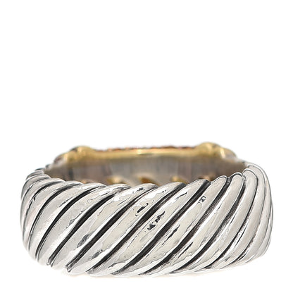 David Yurman Sterling Silver 18K Yellow Gold Yellow Sapphire Metro Ring 54 7 3 of 4