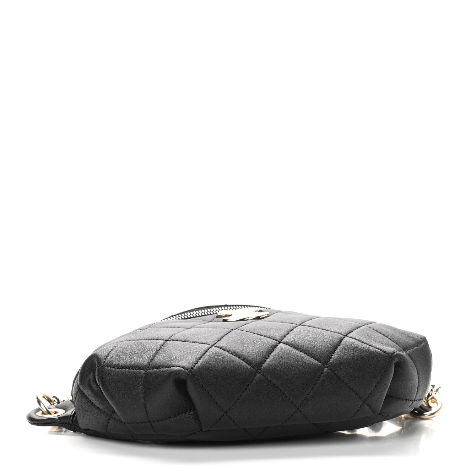 Chanel Lambskin Quilted Resin Bi-Color Waist Bag Fanny Pack Black 4 of 10