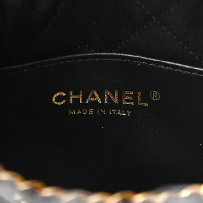 Chanel Shiny Crumpled Calfskin Quilted Pearl Mini Chanel 22 Black 9 of 21