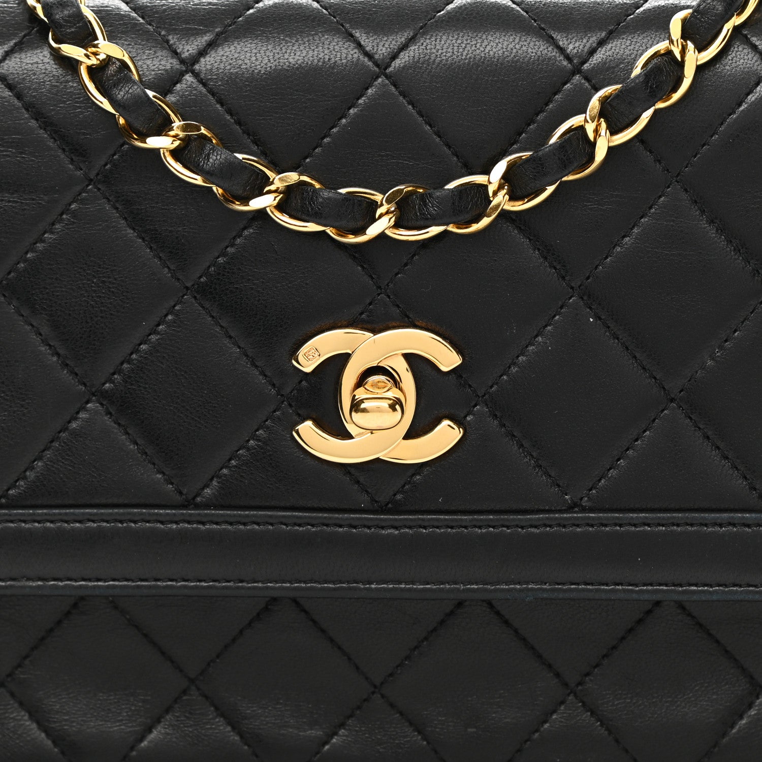 Chanel Lambskin Quilted Medium Single Flap Black 9 of 13