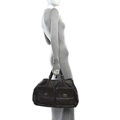 Chanel Glazed Caviar Reissue Double Pocket In The City Tote Brown 2 of 12