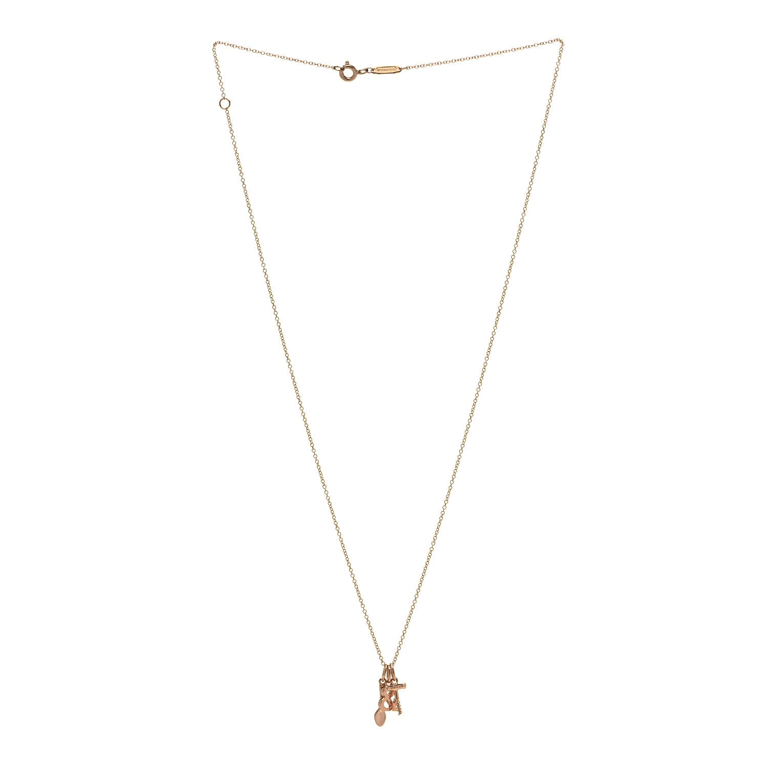 Tiffany 18K Rose Gold Wine and Dine Pendant Necklace 3 of 6