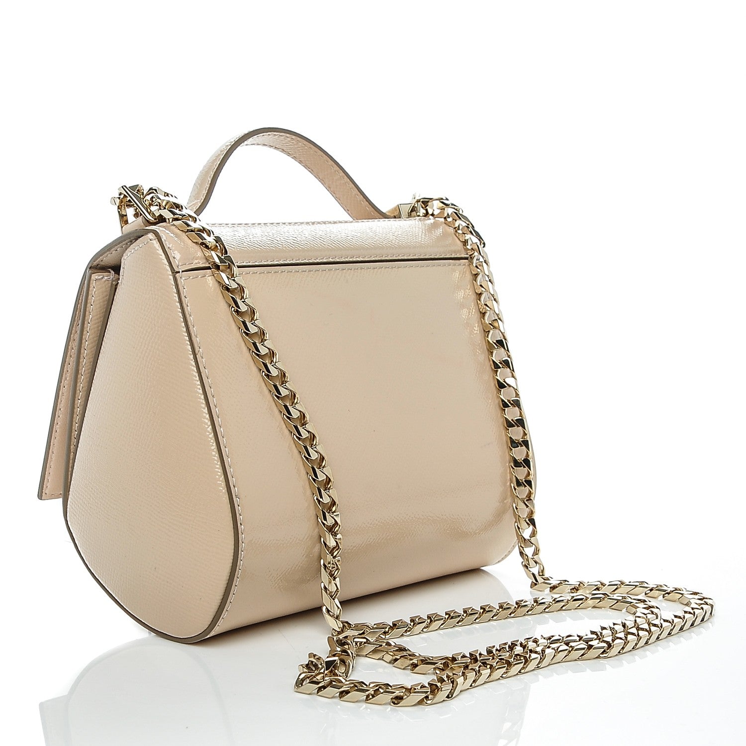 Givenchy Patent Calfskin Mini Pandora Box Chain Crossbody Bag Nude Pink 3 of 6