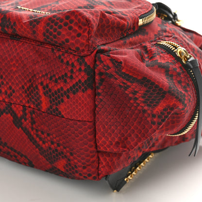 Burberry Nylon Python Print Medium Rucksack Backpack Burgundy Red 8 of 8