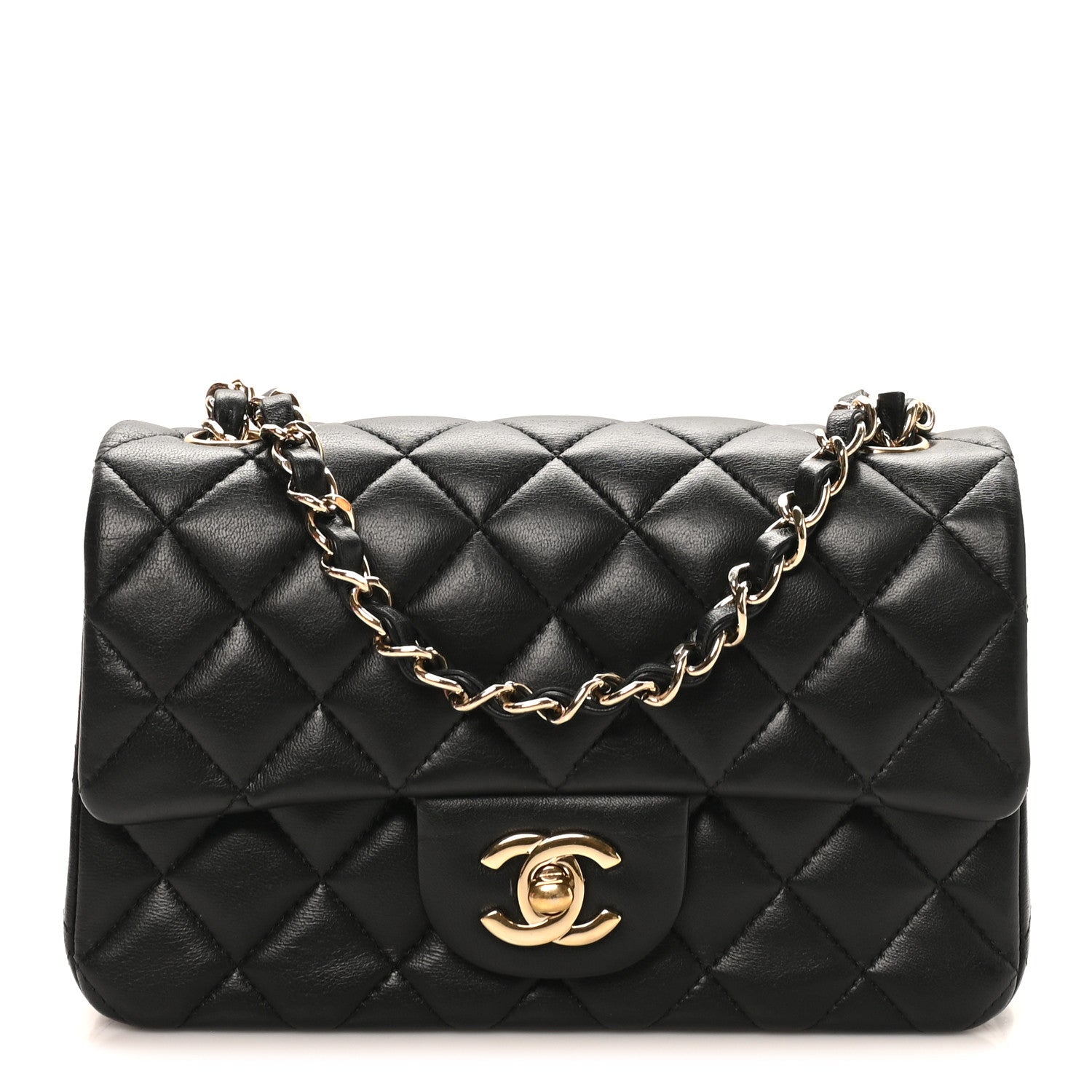 Chanel Lambskin Quilted Mini Rectangular Flap Black 1 of 10